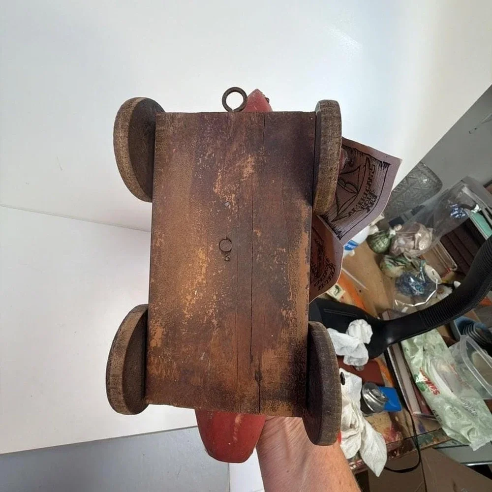 The Backtime Co. American Folk Art Handmade Wooden Sailboat Pond Boat Toy